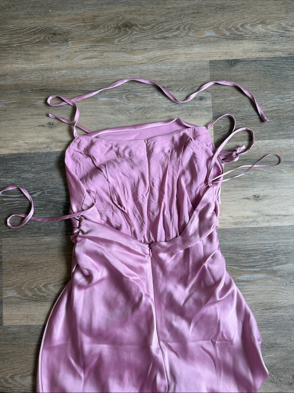 Anthropologie Dusty Pink Satin Tie-Strap Maxi Dress - Picture 3 of 4